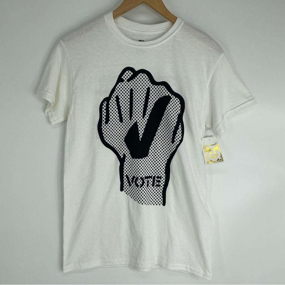 Obey NEW Graphic Vote Tee T-Shirt White Hand